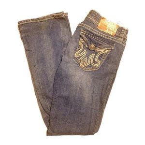 MEK&DNM brand bootcut distressed jeans size 28